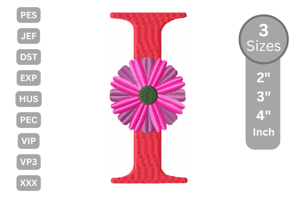 Blossom Alphabet Letter - I: A Floral Monogram for Holiday Crafts