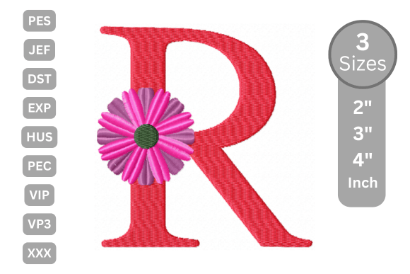 Blossom Alphabet Letter - R: A Floral Monogram That Pops at Craft Fairs