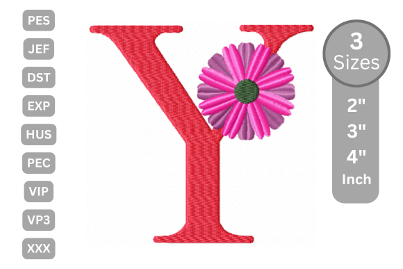 Blossom Alphabet Letter - Y: A Floral Serif for Craft Fair Charm