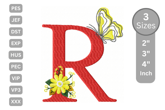 Butterfly Bloom Alphabet - R Review for Real Embroidery Projects