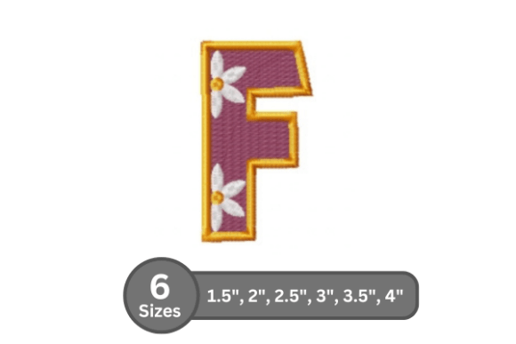 Daisy Joy Alphabet -F: A Designer’s Review for Boutique Sweatshirt Embroidery