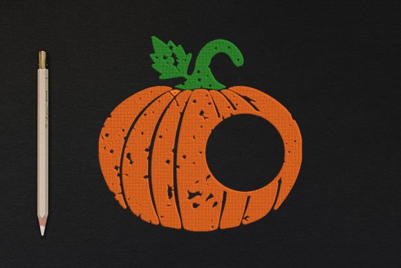 Distressed Pumpkin with Leaf Monogram