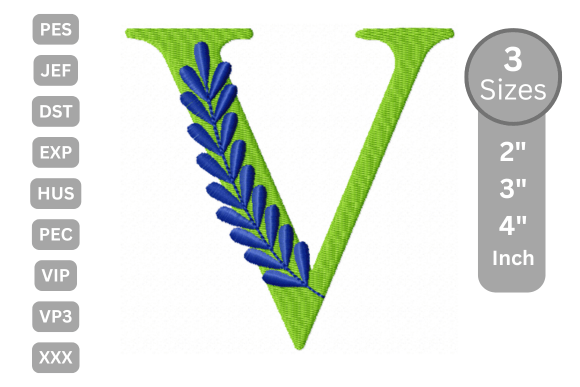 Elegant Floral Alphabet Letter-V: A Designer's Review