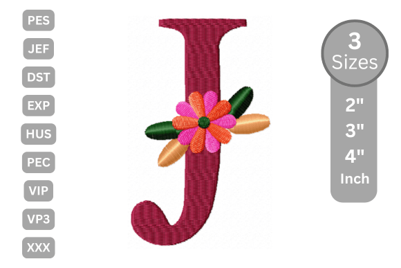 Floral Alphabet Letter - J: A Designer’s Review for Boutique Sweatshirt Embroidery