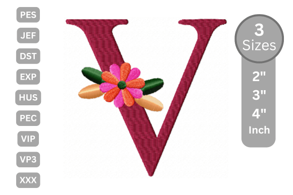 Floral Alphabet Letter - V Review for Real Embroidery Projects