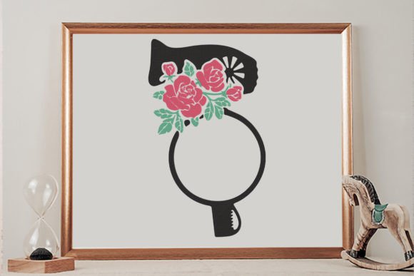 Floral Blow Dryer Monogram Frame: A Craft Fair Ready Embroidery Design