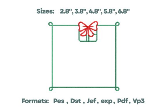 Gift Bow Frame Christmas Monogram: A Festive Touch for Seasonal Embroidery